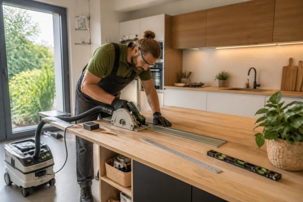 découvrez nos astuces pour une découpe de plan de travail à la fois précise et respectueuse de l'environnement, alliant efficacité et écologie.