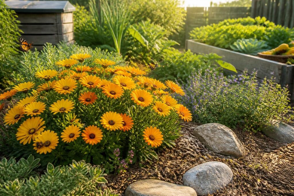 découvrez comment intégrer la dimorphoteca, plante solaire aux fleurs éclatantes, dans votre jardin écologique pour un espace naturel et harmonieux.