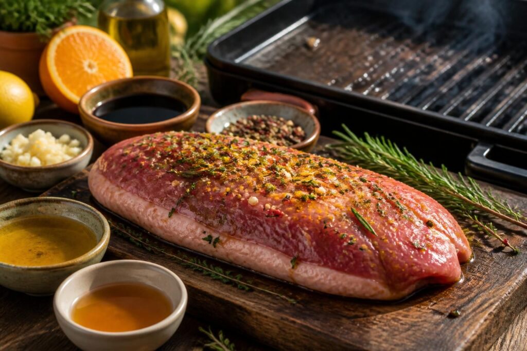 découvrez nos astuces pour préparer une marinade parfaite pour magret de canard à la plancha, afin d'obtenir un goût intense et une viande fondante.