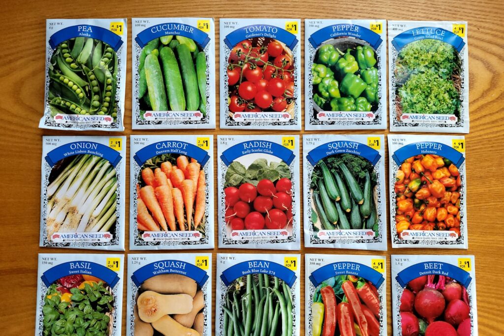 Collection of this year's seeds