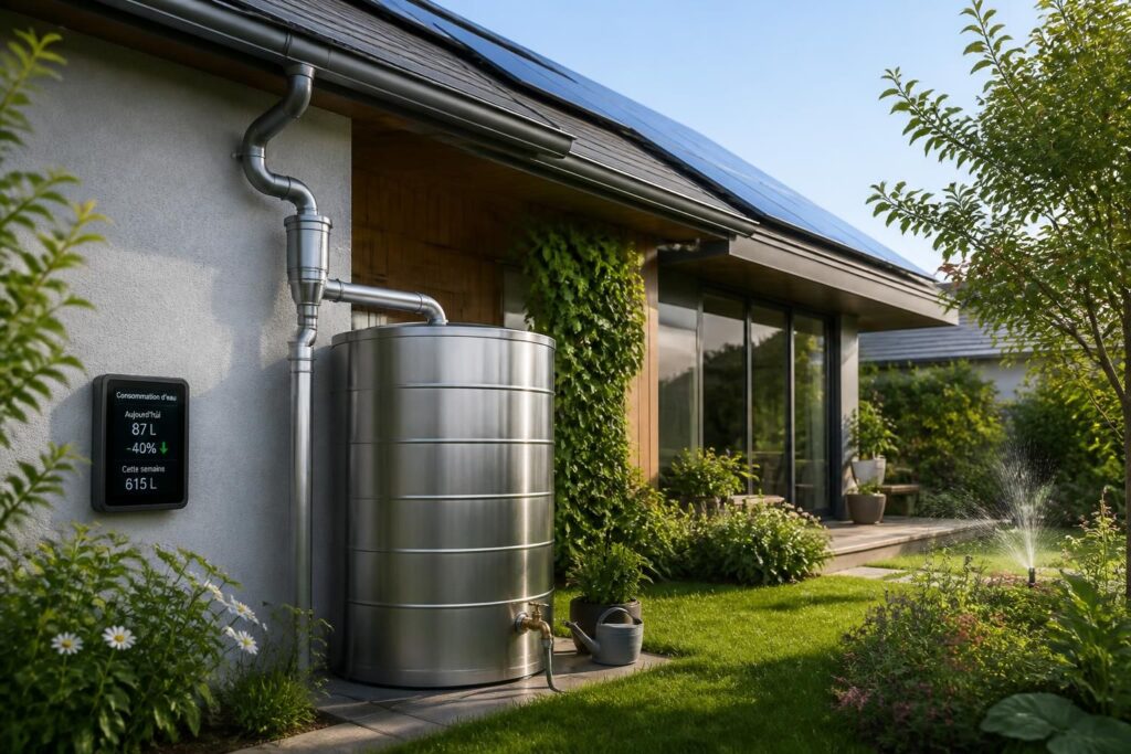 découvrez comment un récupérateur d'eau de pluie peut réduire votre facture d'eau tout en contribuant à une maison écologique et durable.
