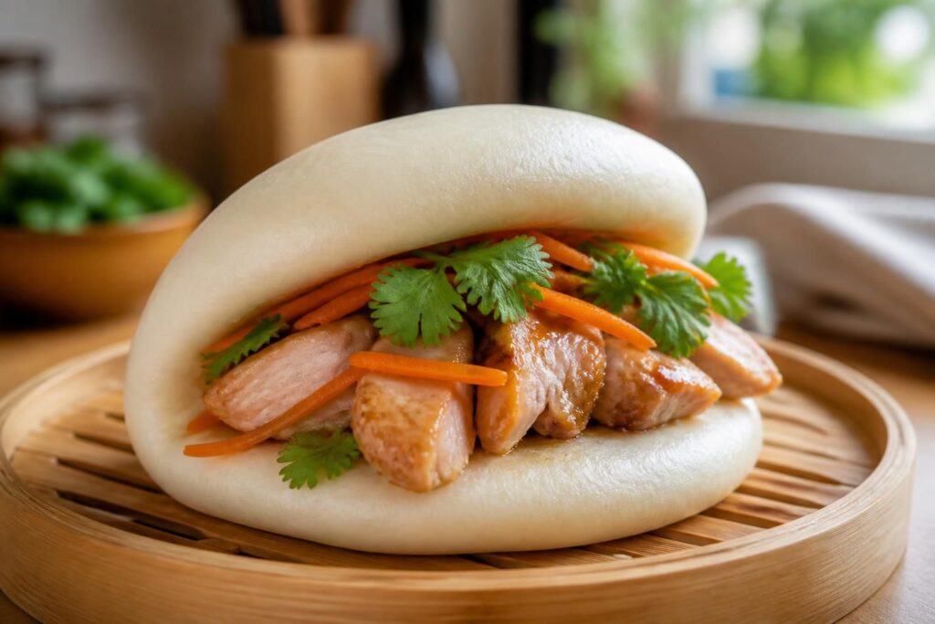 découvrez la recette maison du bao poulet, un sandwich vapeur savoureux et léger, parfait pour un repas gourmand et équilibré.