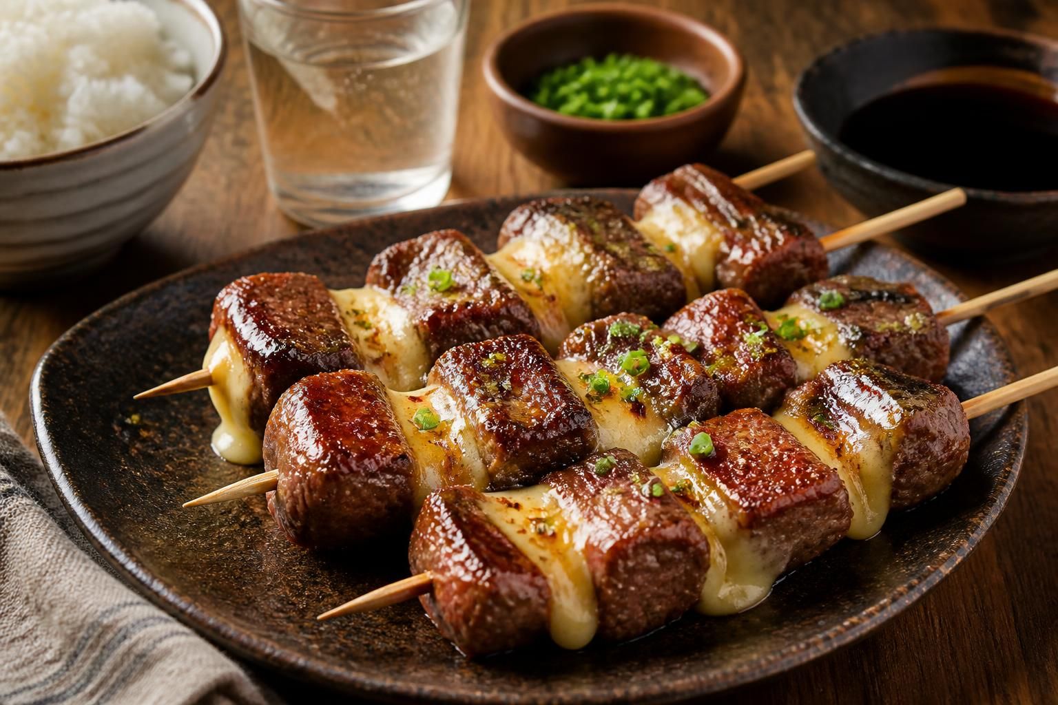 découvrez la brochette yakitori bœuf fromage, une alliance gourmande alliant la tendreté du bœuf à la douceur du fromage, pour un plaisir des papilles irrésistible.