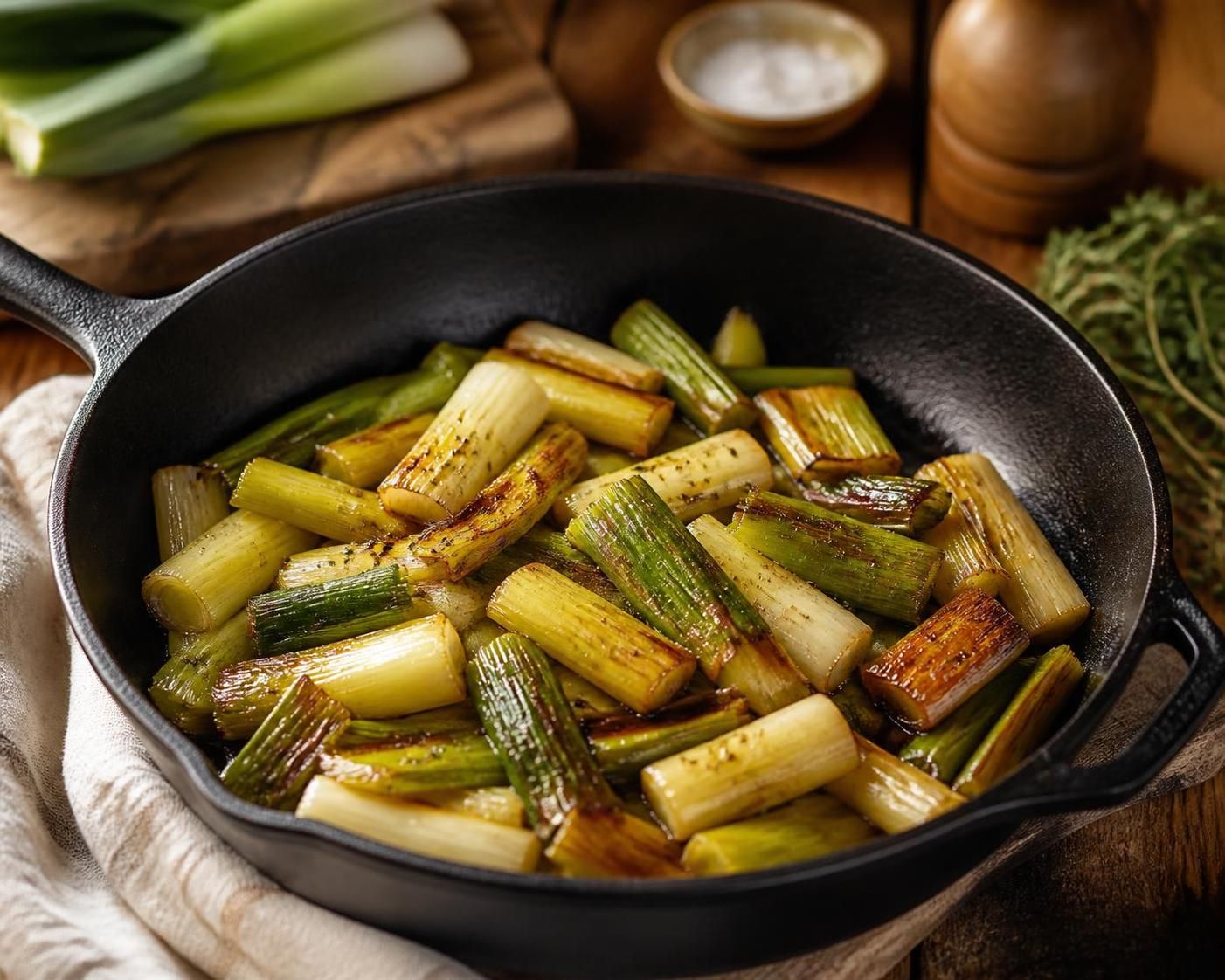 découvrez comment cuire les poireaux à la poêle de manière simple et écologique pour révéler toute leur saveur naturelle, tout en respectant l'environnement.