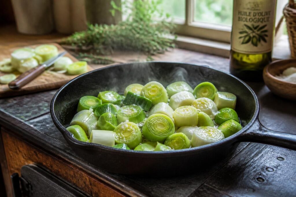 découvrez comment cuire les poireaux à la poêle simplement pour révéler toute leur saveur, tout en adoptant une approche écologique et respectueuse de l'environnement.