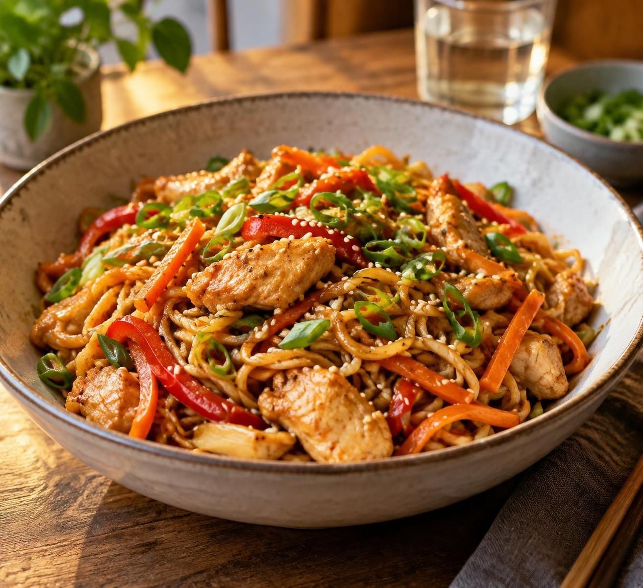 découvrez l’astuce simple pour préparer des nouilles sautées au poulet savoureuses et rapides, idéales pour un repas facile et gourmand.
