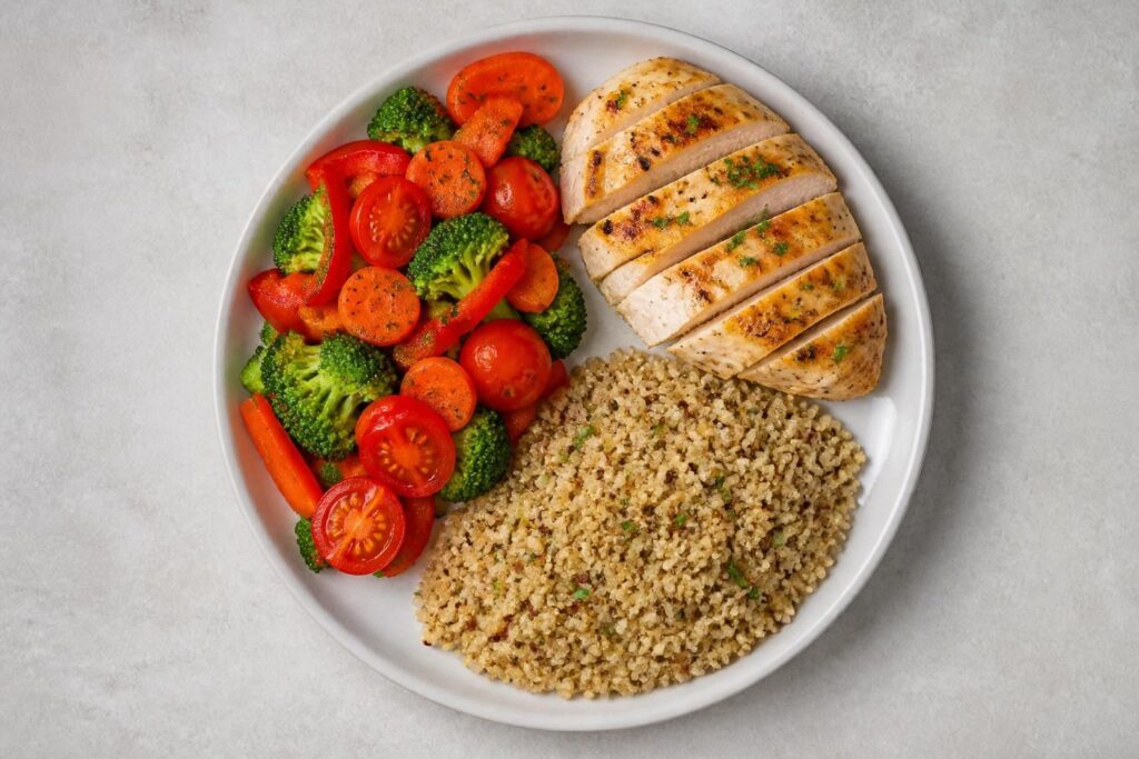 découvrez comment équilibrer facilement votre assiette grâce à portions, des repères visuels simples pour une alimentation saine et équilibrée au quotidien.
