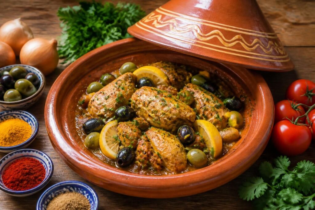 découvrez le tajine aux olives, une recette traditionnelle riche en saveurs méditerranéennes. apprenez les secrets pour réaliser ce plat savoureux et parfumé chez vous.