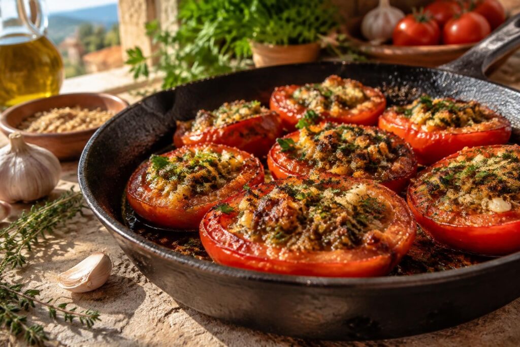 découvrez la recette facile des tomates provençales à la poêle : parfumées à l’ail et aux herbes, elles accompagnent à merveille vos plats d’été.