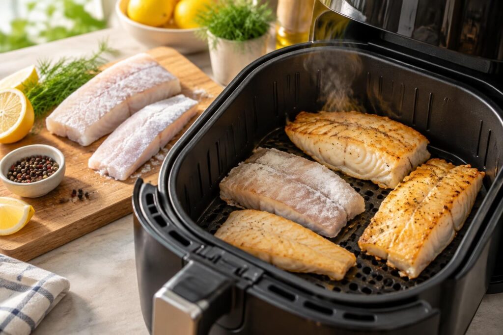 découvrez le temps de cuisson du poisson surgelé à l’airfryer selon le type et l’épaisseur du filet, avec des conseils pour une cuisson tendre et réussie.